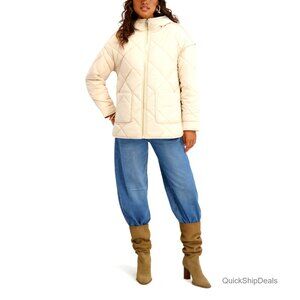 Quilted Puffer Jacket with Hood, Tailored Fit, Casual Cold Weather Wear